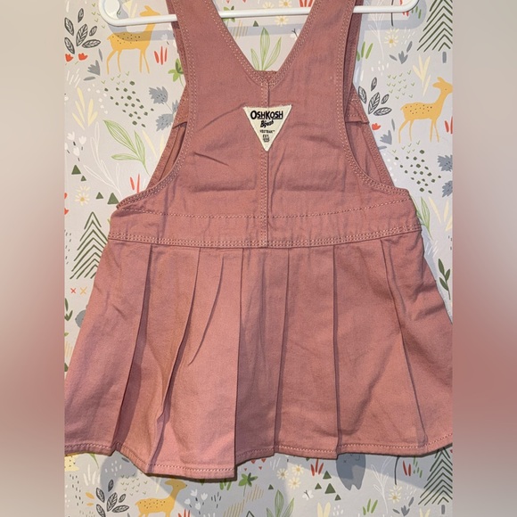 Oshkosh Bgosh Toddler 100% Cotton Pink Pleated Vestbak Overall Dress 24 Months - Picture 7 of 8